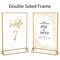 6Pack 4 x 6 Clear Acrylic Sign Holder with Gold Borders and Vertical Stand, Double Sided Table Menu Holders Picture Frames for Wedding Table Numbers, Restaurant Signs, Photos and Art Display